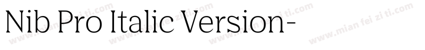 Nib Pro Italic Version字体转换